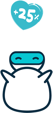 Swiftaid mascot Swifty throwing a heart in the air